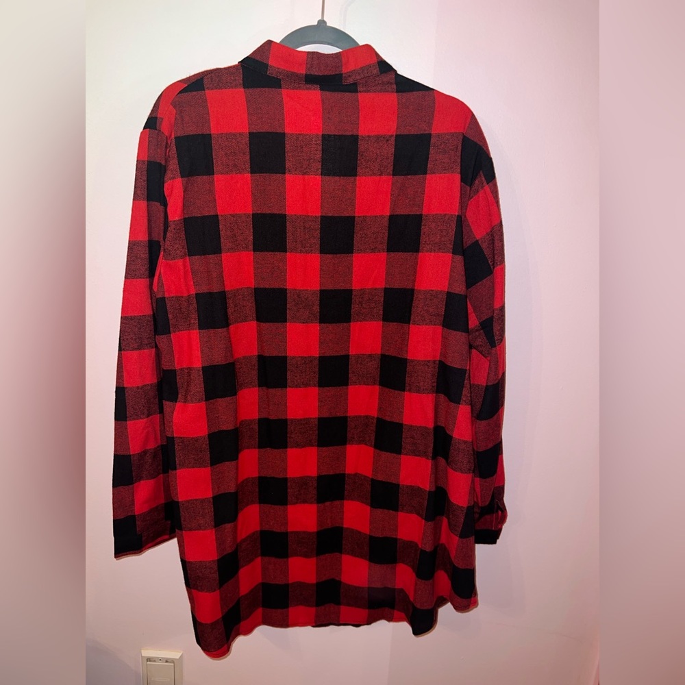 Zanzea Red and Black Plaid Shirt Dress - Picture 4 of 4